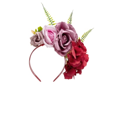 Tiara Feminina Carnaval Flores - Vermelho