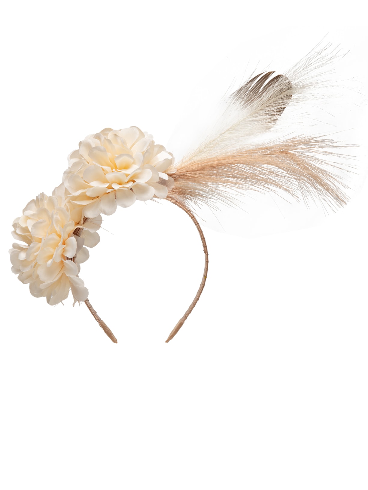 Tiara Feminina Carnaval Pena E Flor Branco Market 33