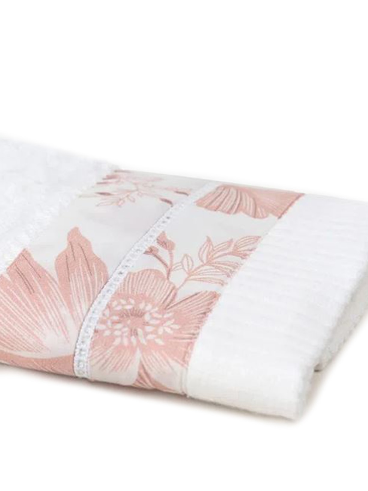 Toalha Lavabo Floral Bellini Rosa Blue Gardenia