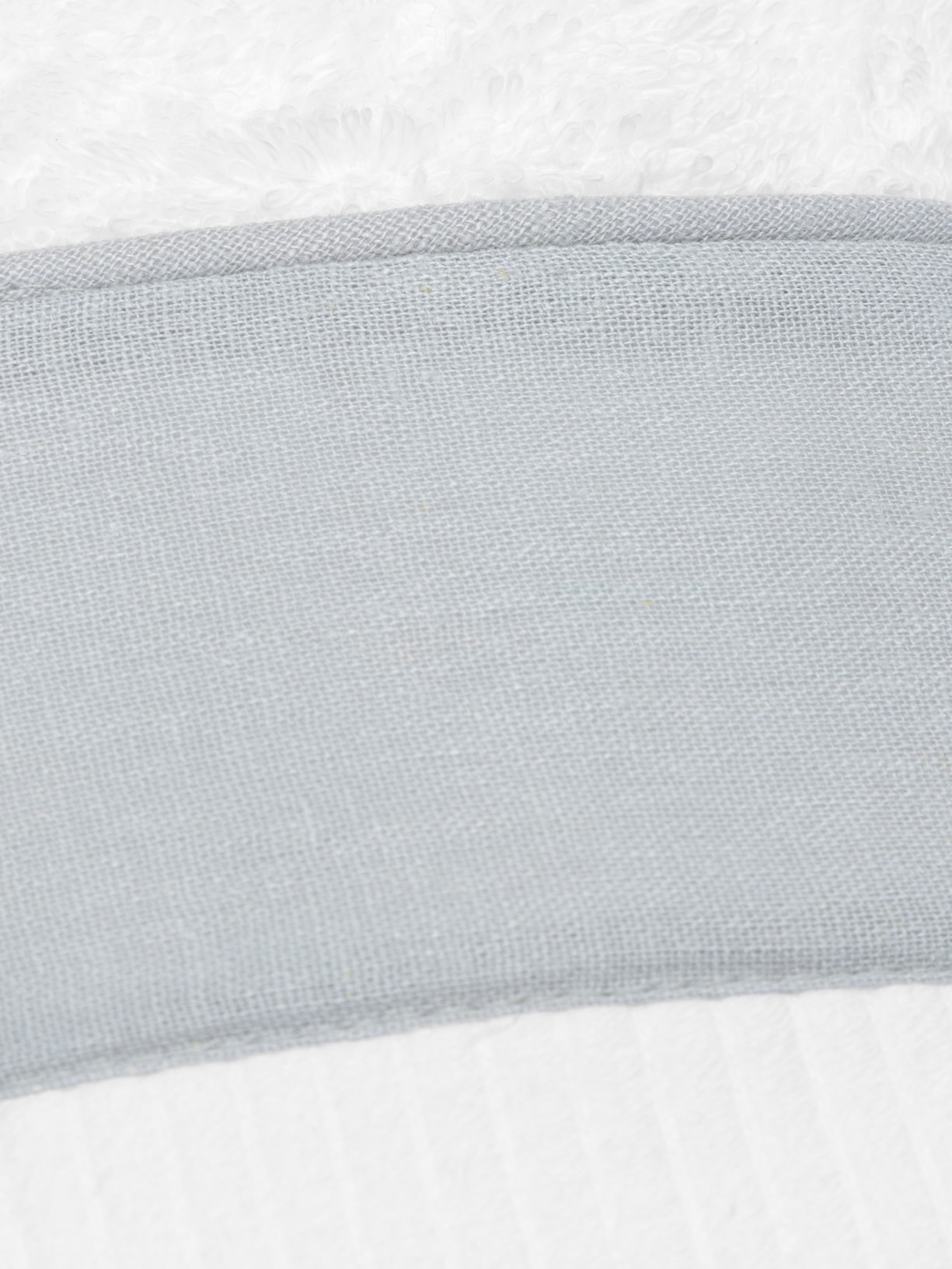 Toalha Lavabo Lino Gris Viés Cinza Blue Gardenia