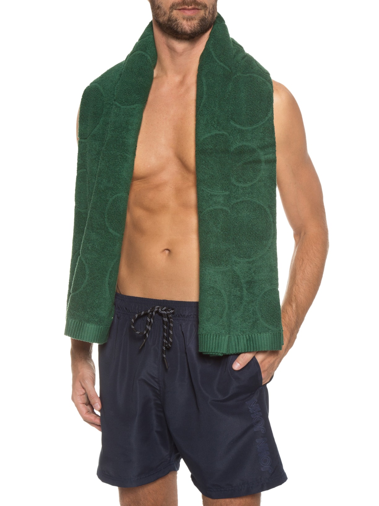 Toalha Praia Mikonos Folha Verde Blue Gardenia