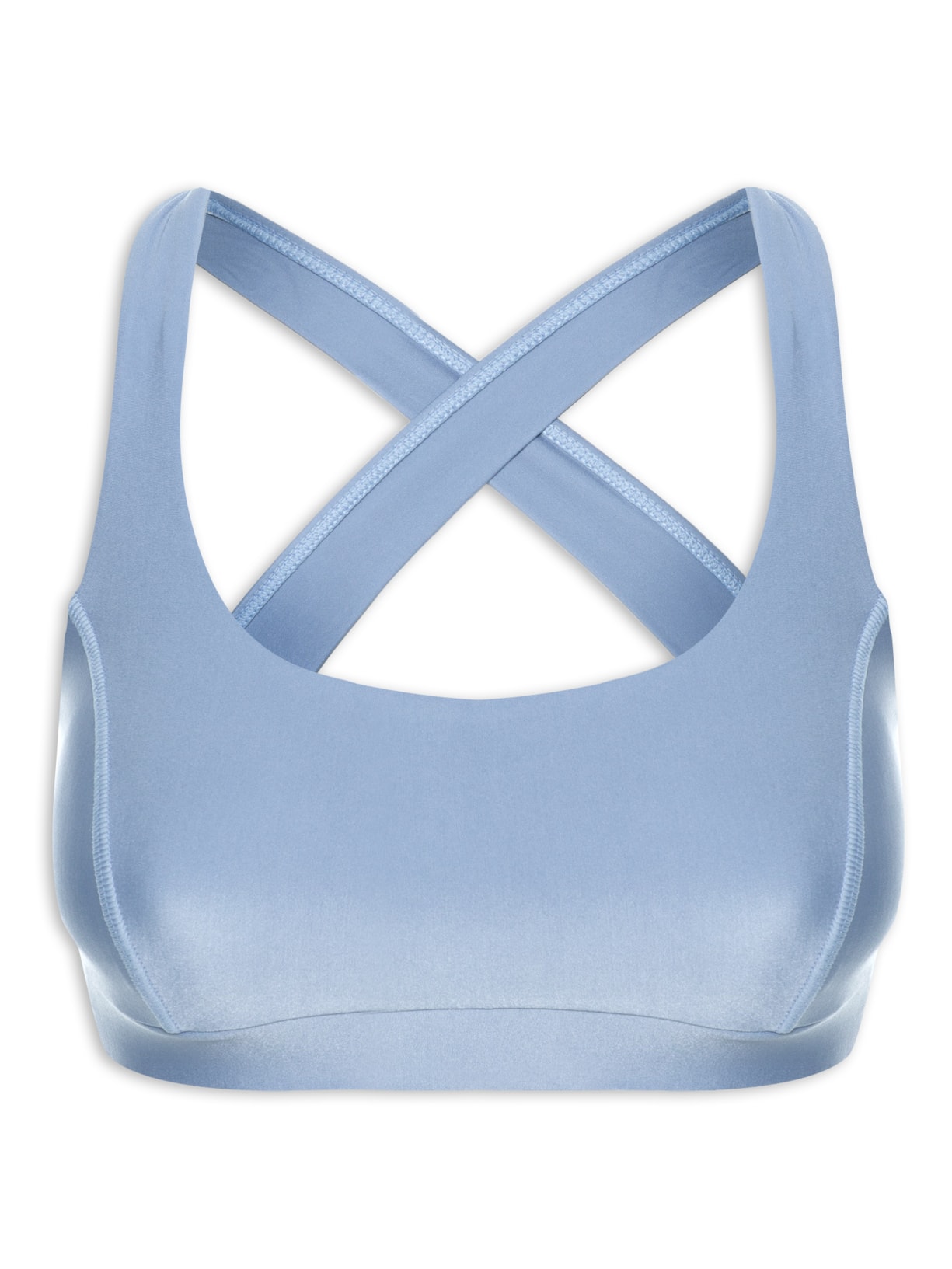 Top Alça Cruzada Liso - Azul