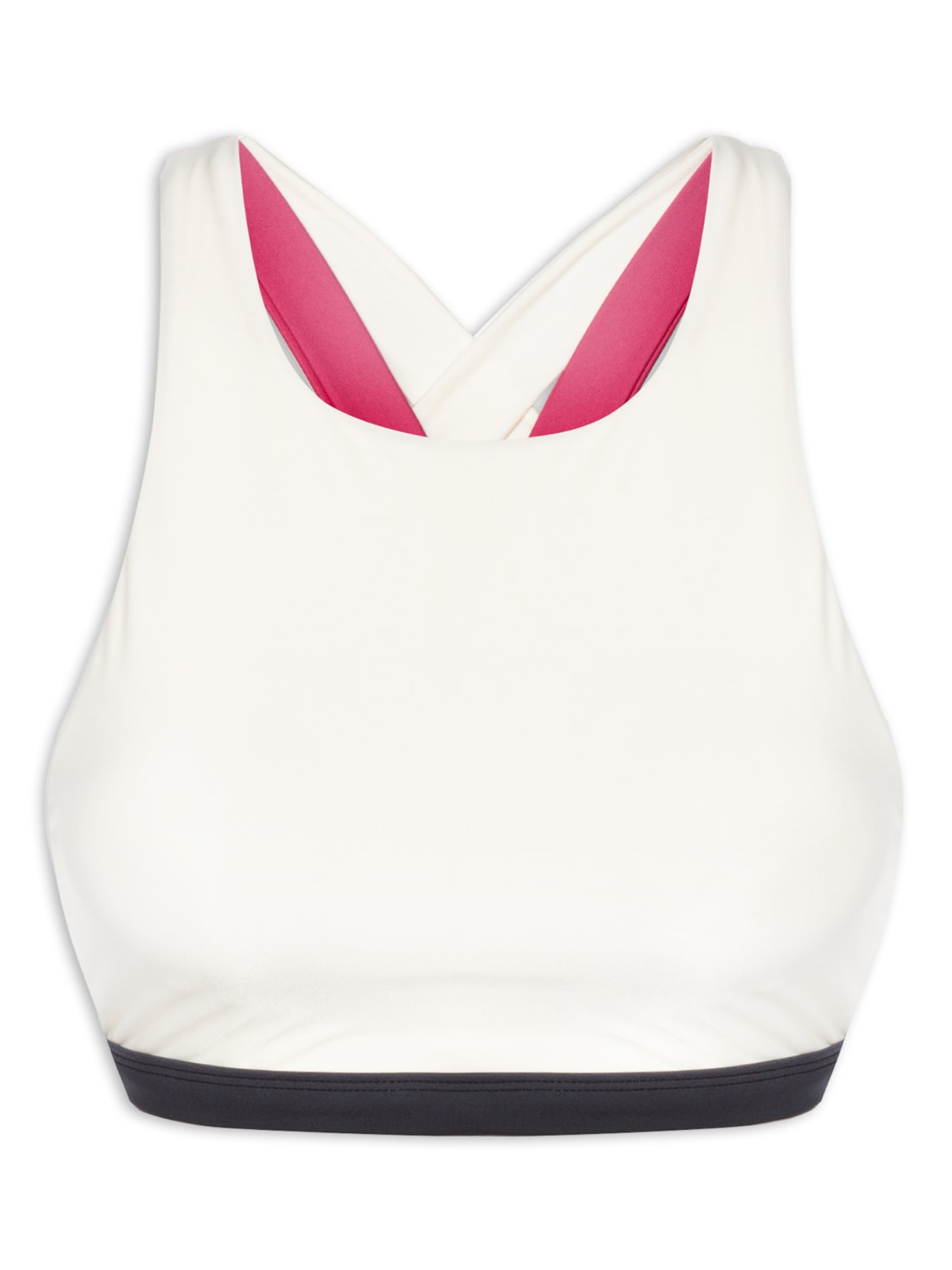 Top Alça Cruzada Liso - Off White