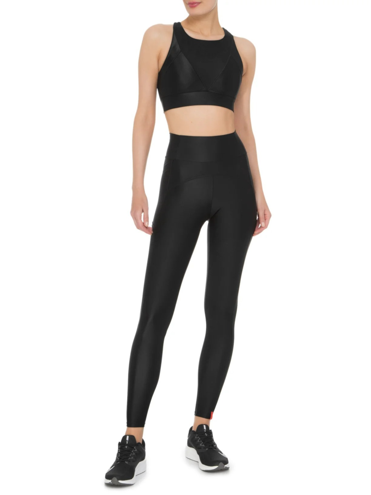 Top Alça Cruzada Liso Preto Body For Sure