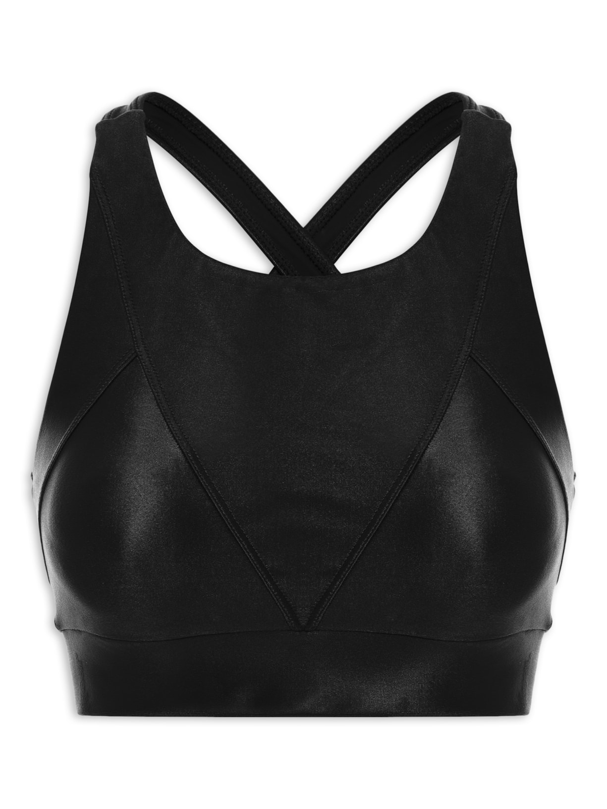 Top Alça Cruzada Liso - Preto