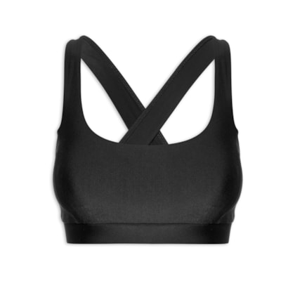 Top Alça Cruzada Liso - Preto