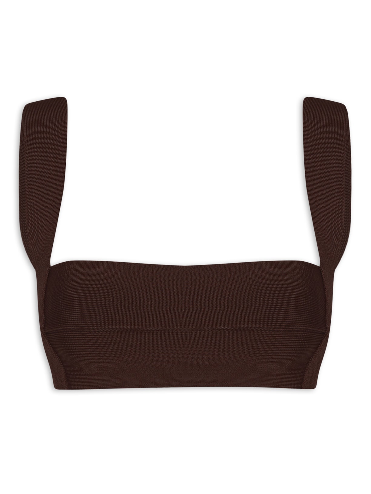 Top Alça Larga Tricot - Marrom