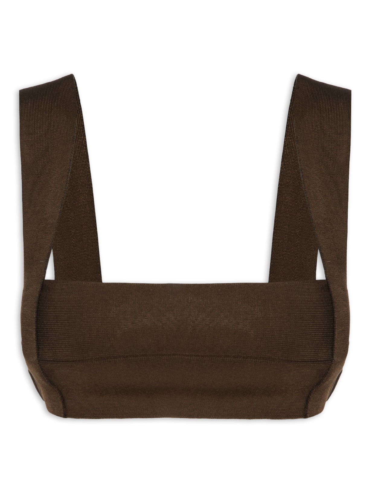 Top Alça Larga Tricot - Marrom