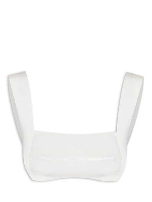 Top Alça Larga Tricot - Off White