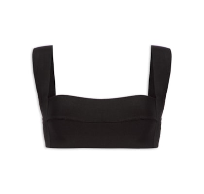 Top Alça Larga Tricot - Preto