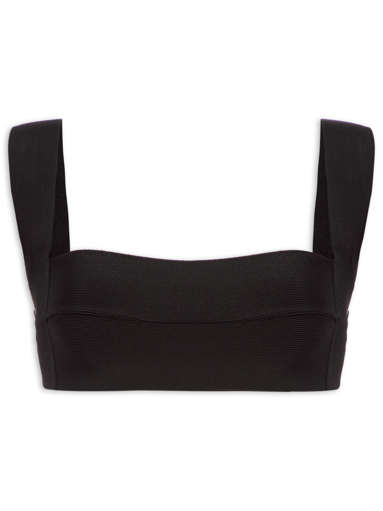 Top Alça Larga Tricot - Preto