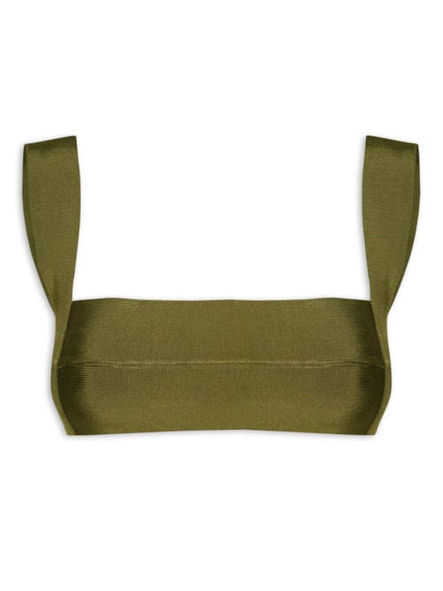 Top Alça Larga Tricot - Verde