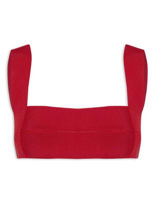 Top Alça Larga Tricot - Vermelho