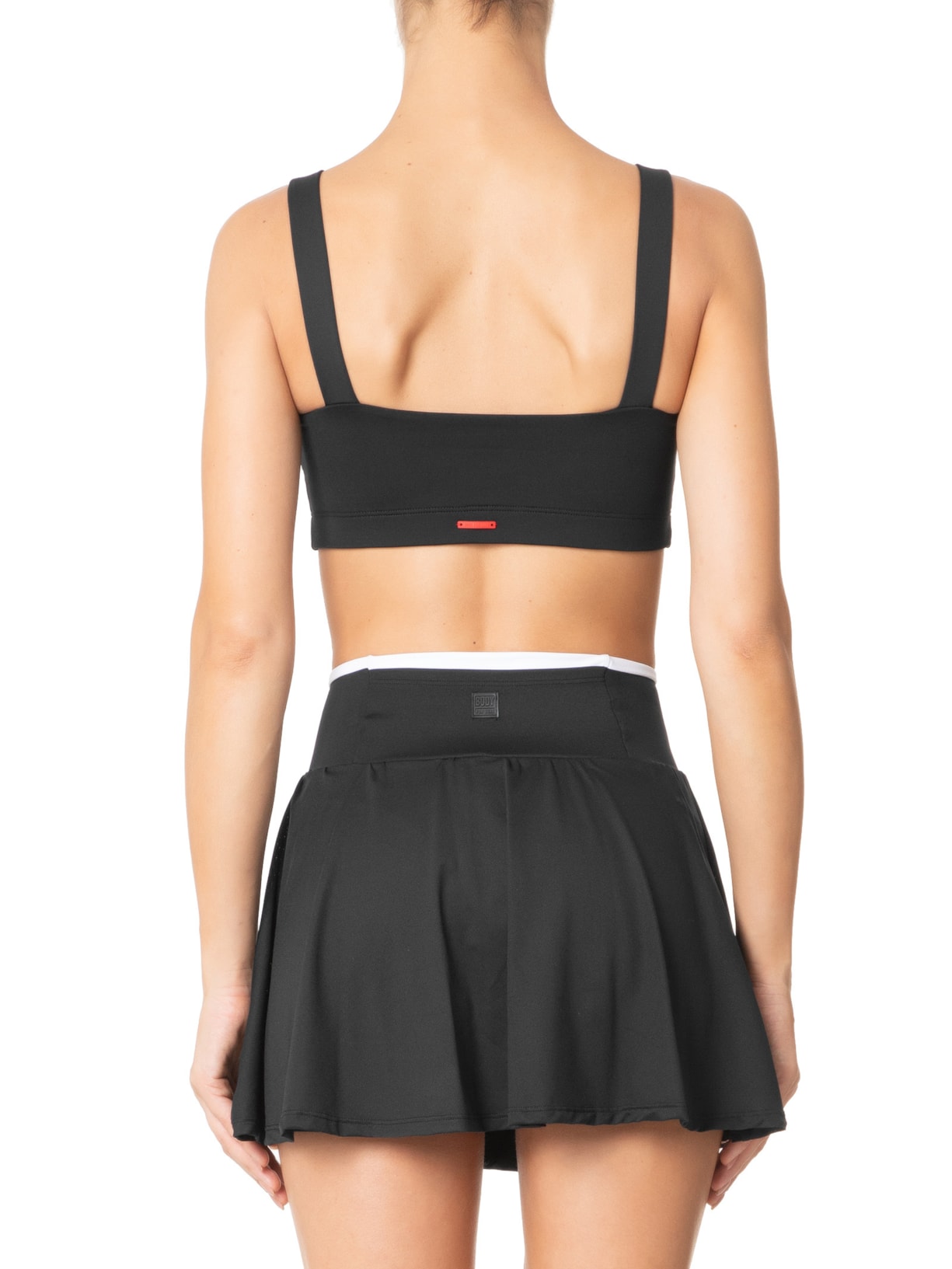 Top Alça Liso Preto Body For Sure