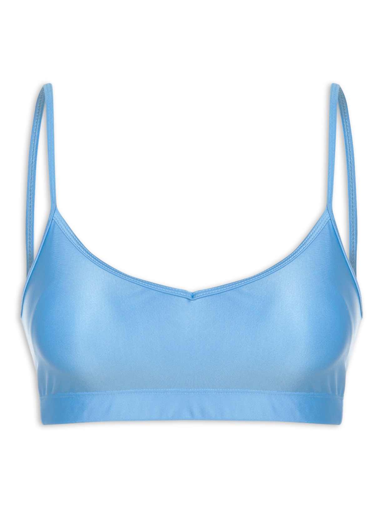 Top Alça Reta Basic Colors Azul Body For Sure