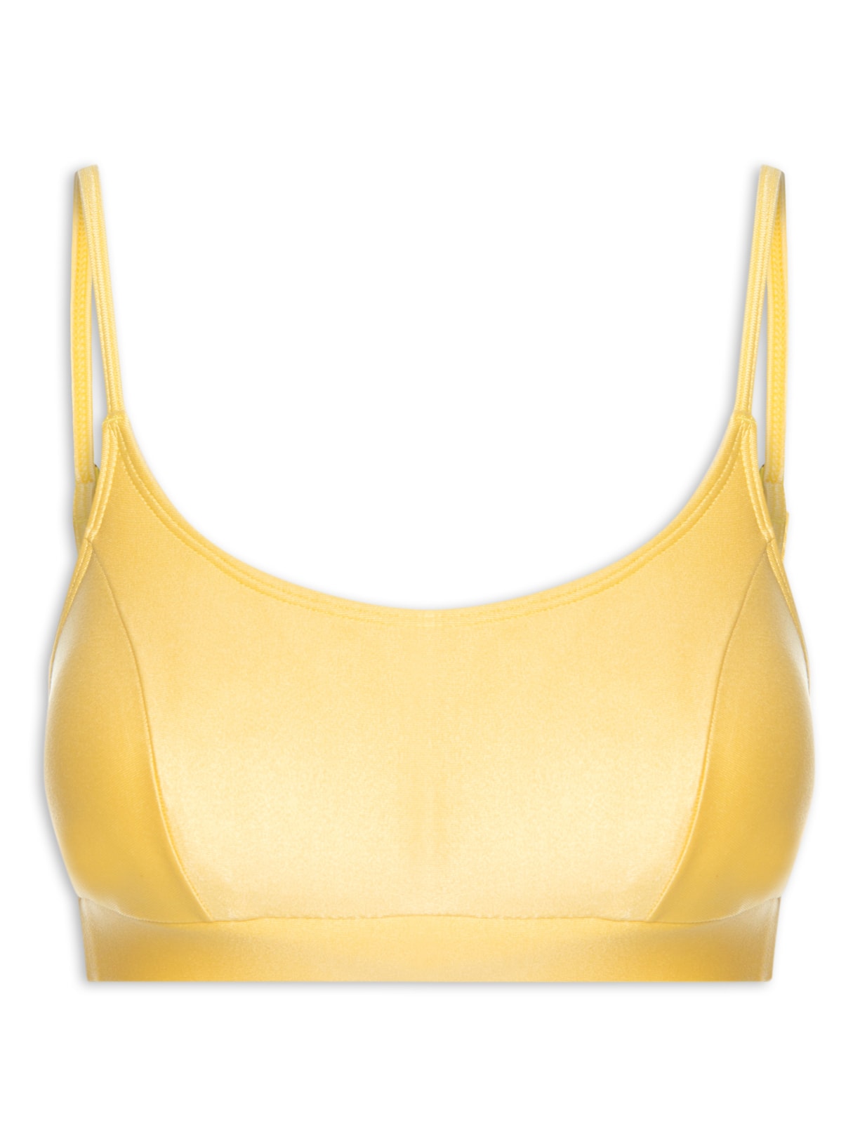 Top Alça Reta Liso - Amarelo