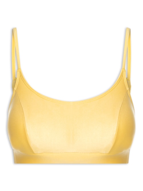 Top Alça Reta Liso - Amarelo