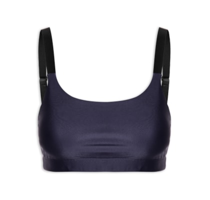 Top Alça Reta Liso - Azul