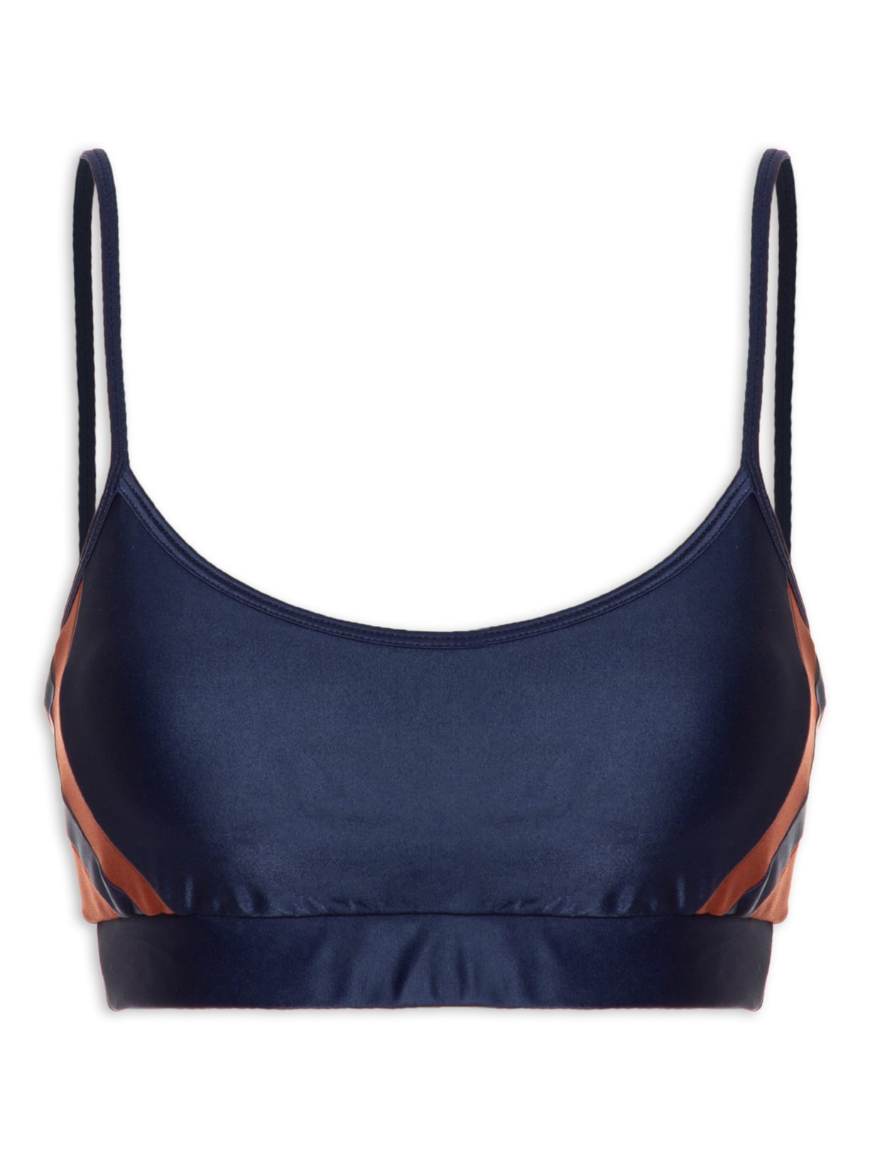 Top Alça Reta Liso - Azul