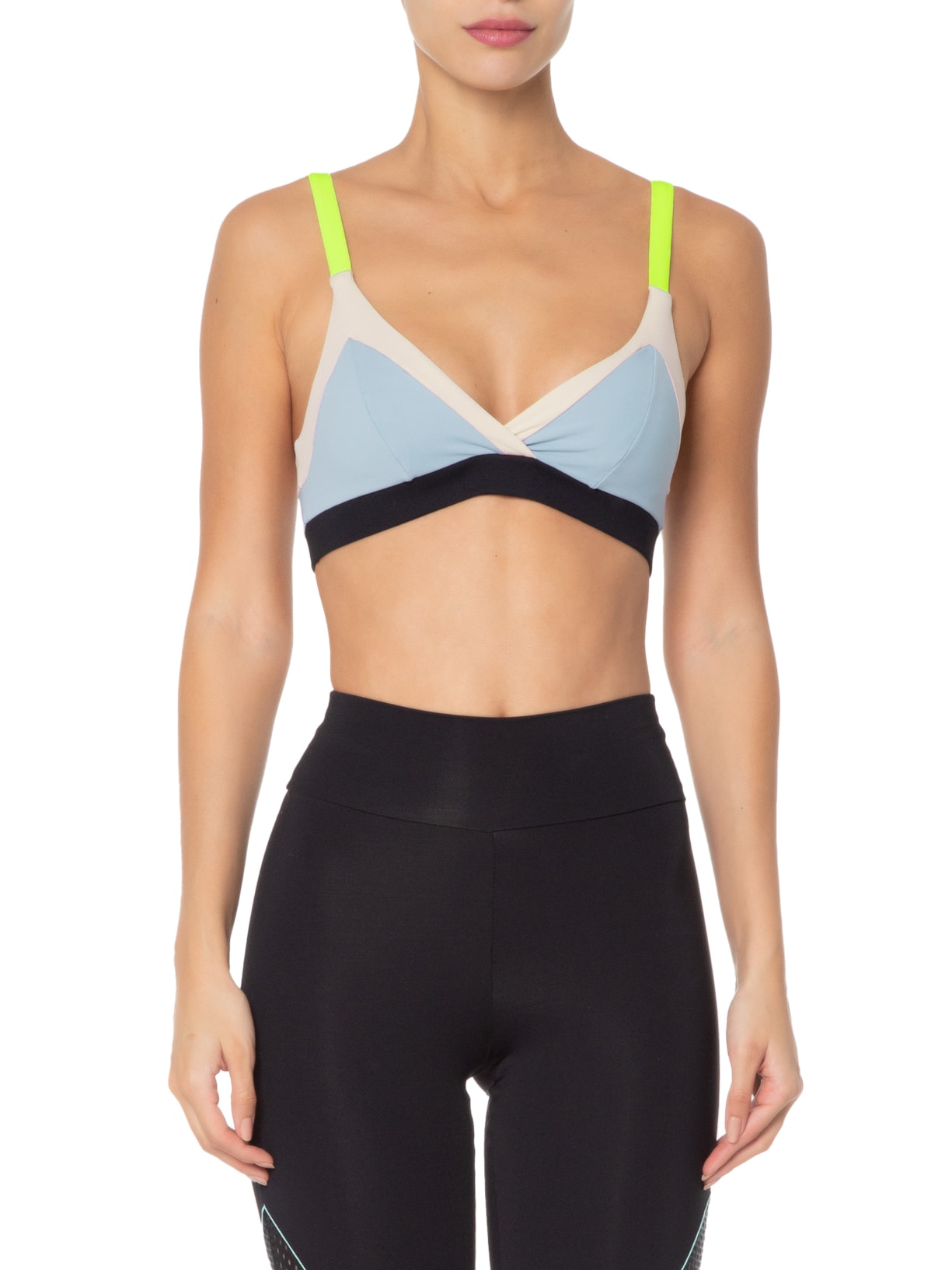 Top Alça Reta Liso Azul Body For Sure