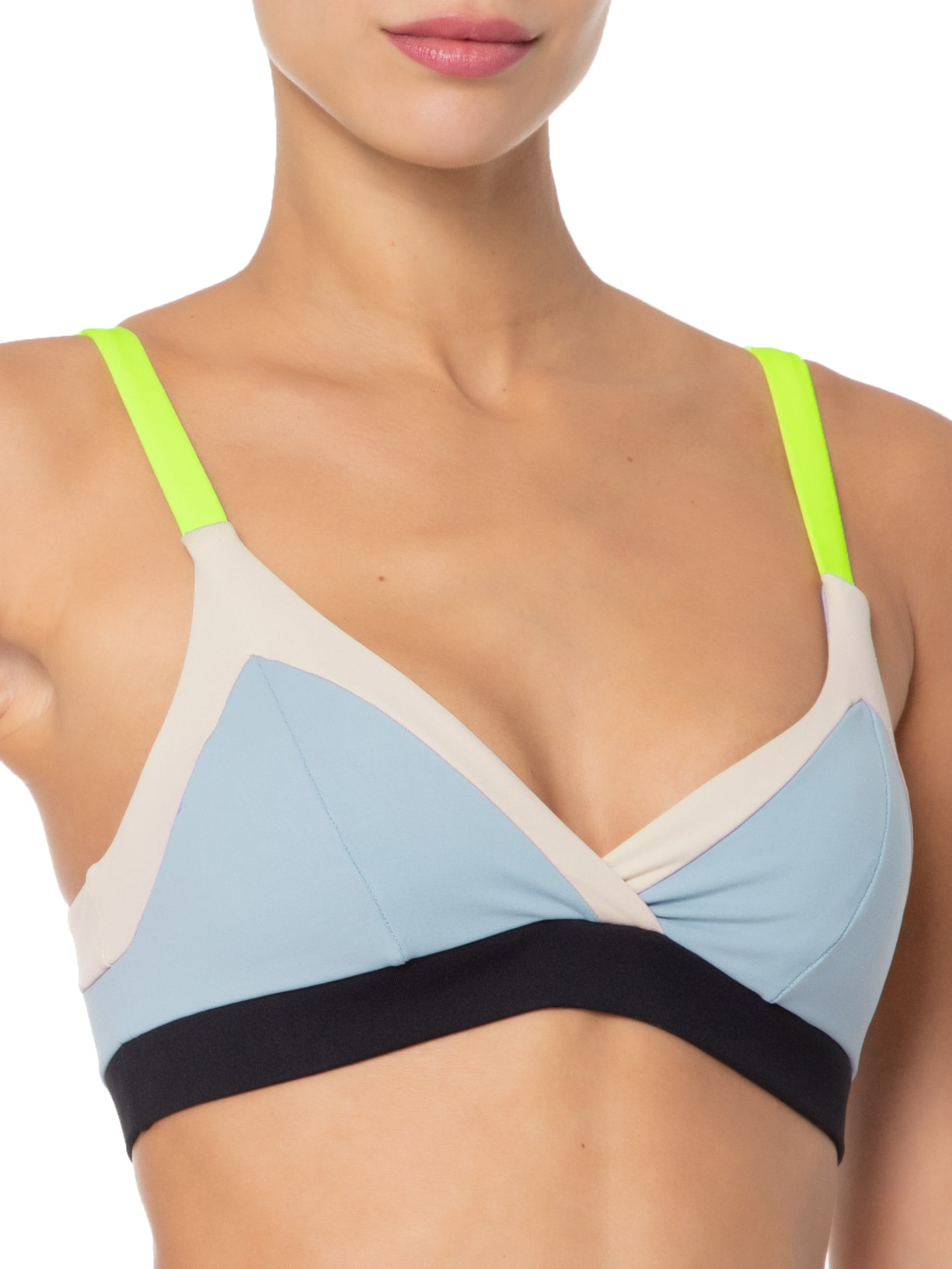 Top Alça Reta Liso Azul Body For Sure