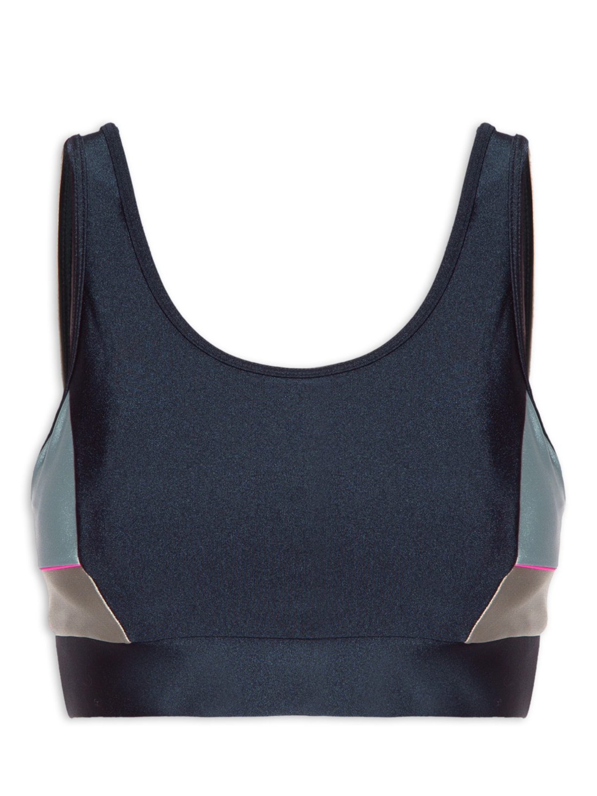 Top Alça Reta Liso - Azul