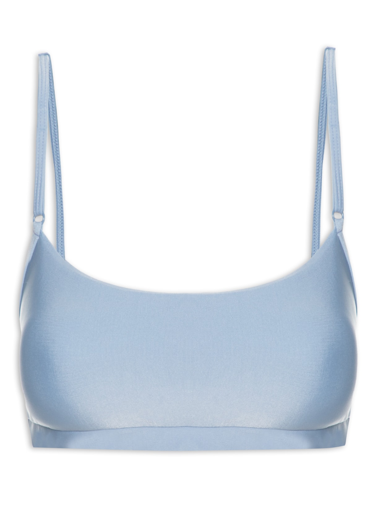 Top Alça Reta Liso - Azul