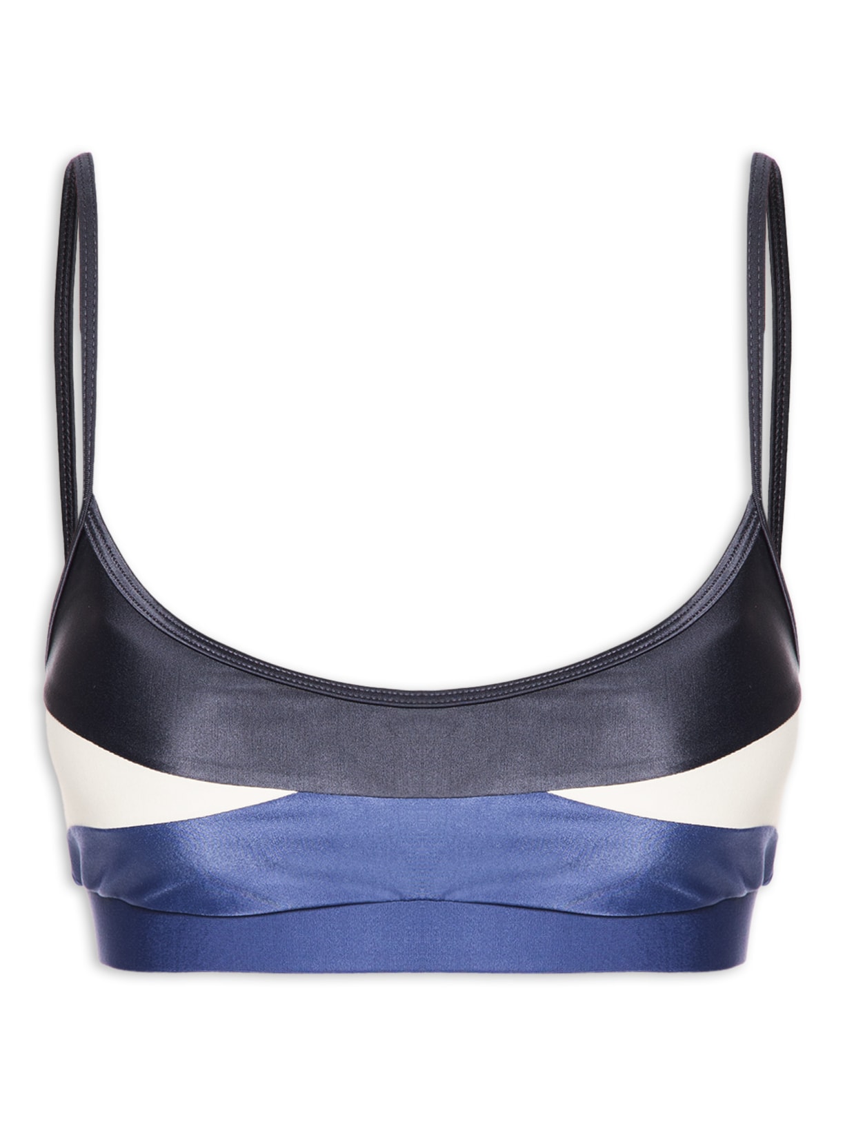 Top Alça Reta Liso Azul Body For Sure