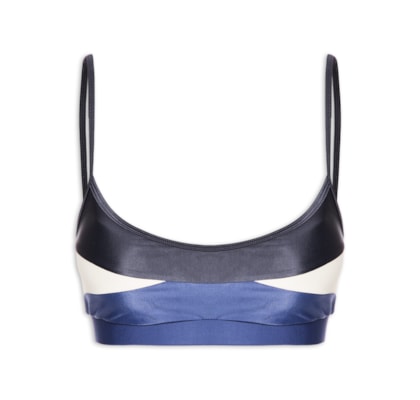 Top Alça Reta Liso - Azul