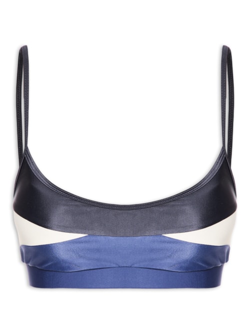 Top Alça Reta Liso - Azul