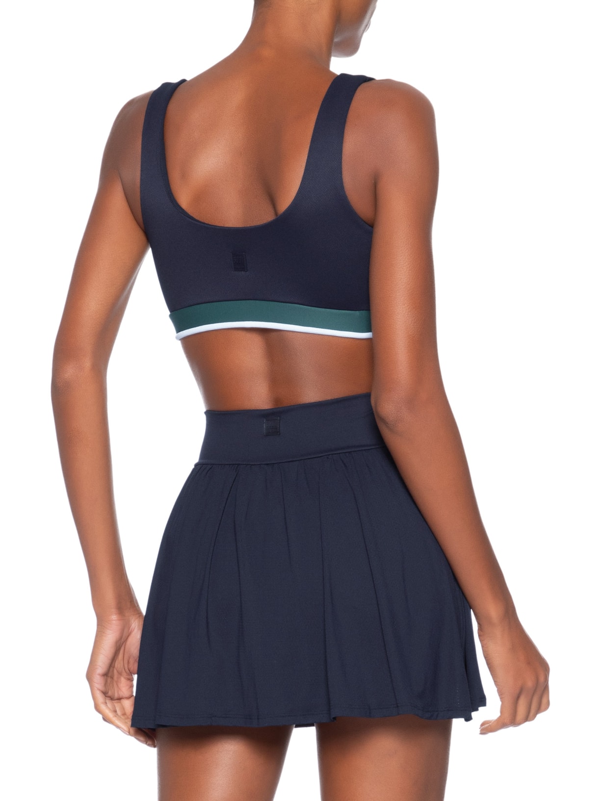 Top Alça Reta Liso Azul Body For Sure