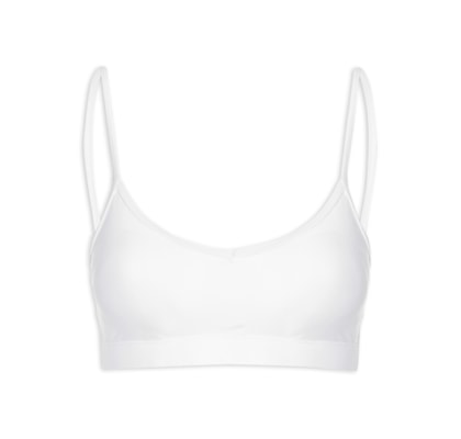 Top Alça Reta Liso - Branco