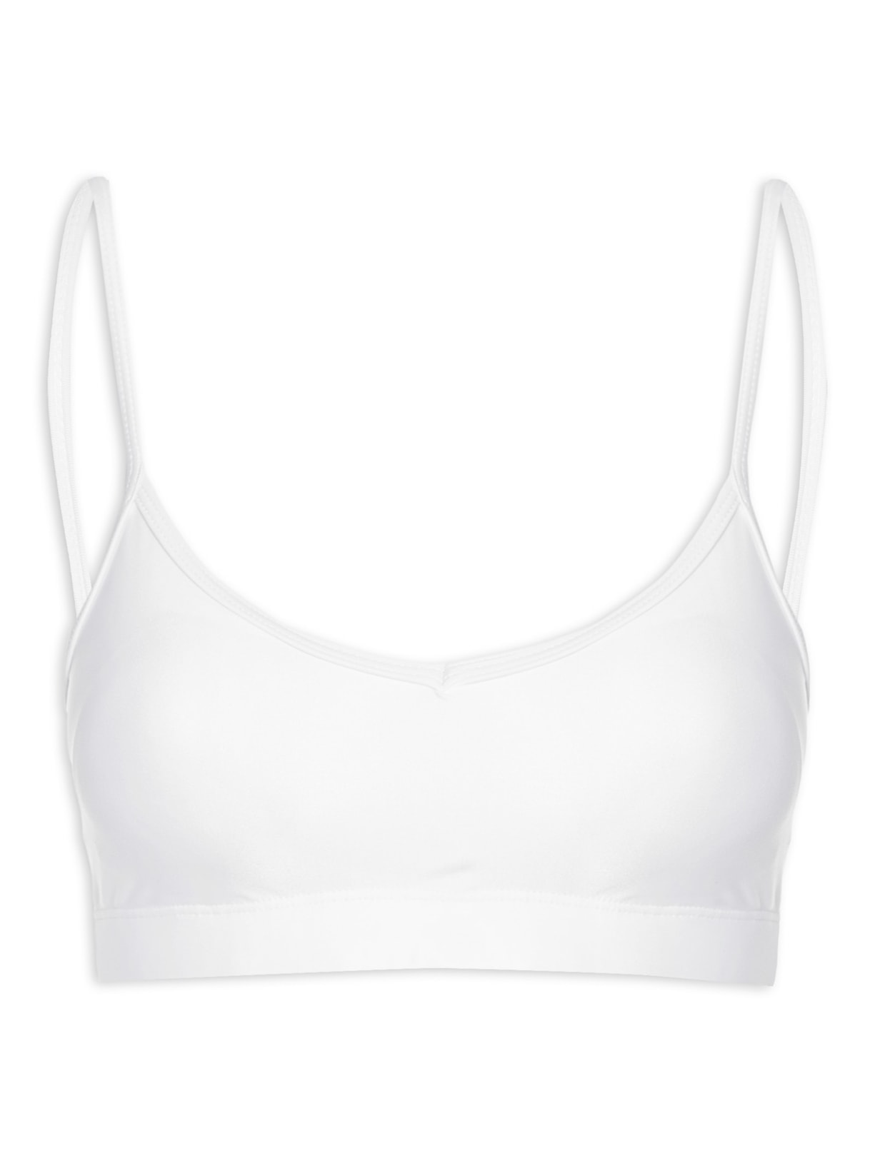 Top Alça Reta Liso Branco Body For Sure