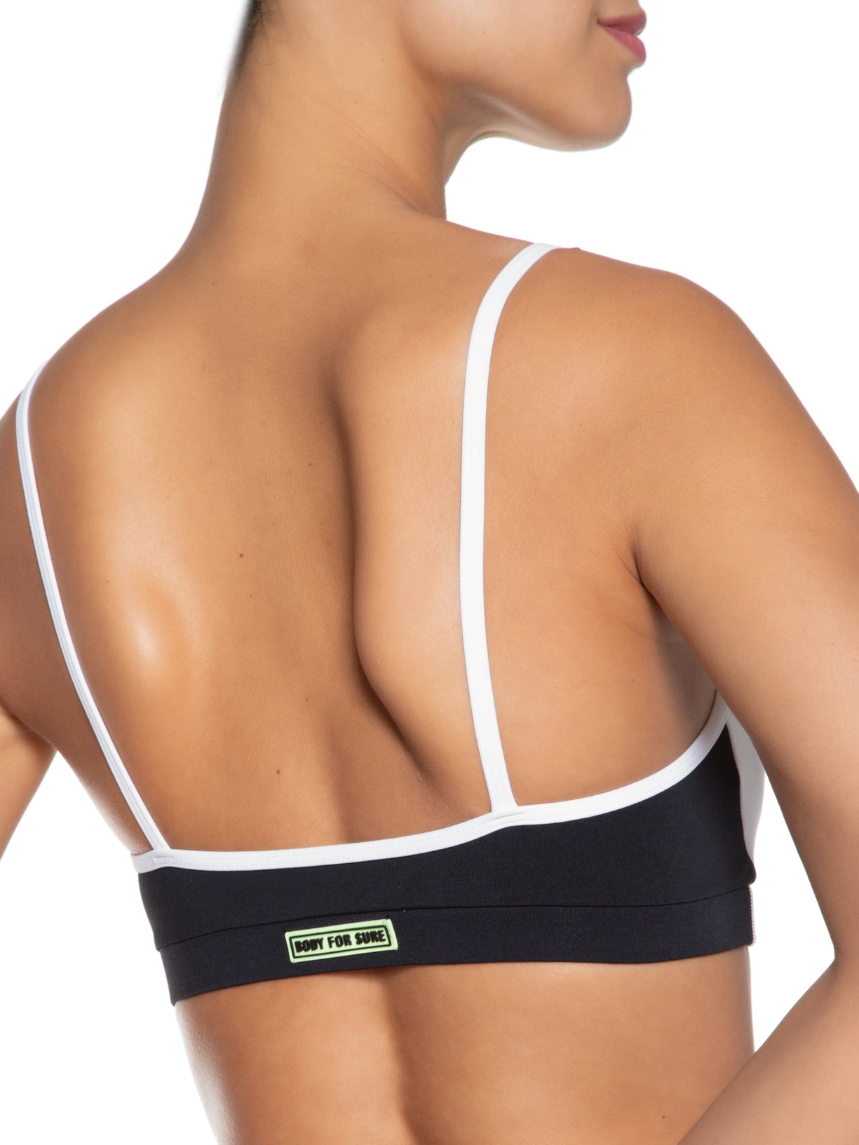 Top Alça Reta Liso Branco Body For Sure