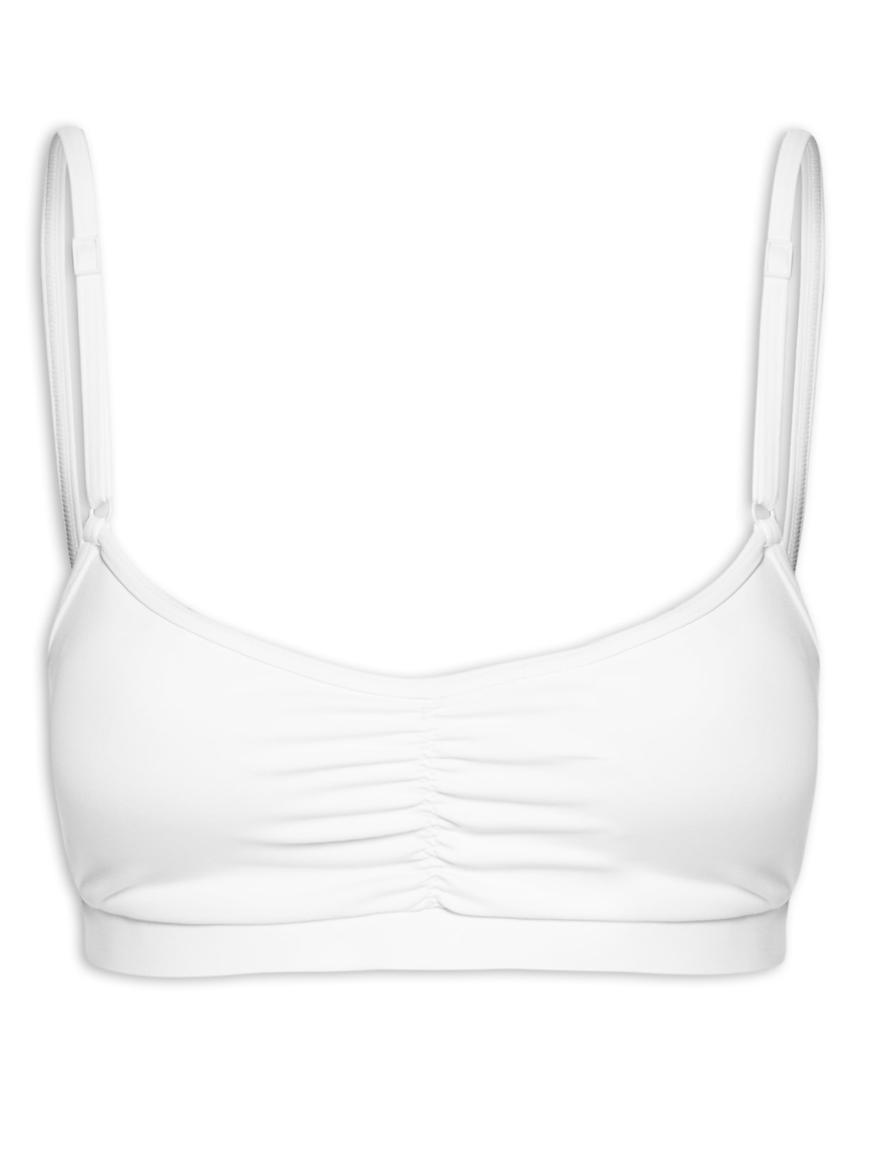 Top Alça Reta Liso Branco Body For Sure