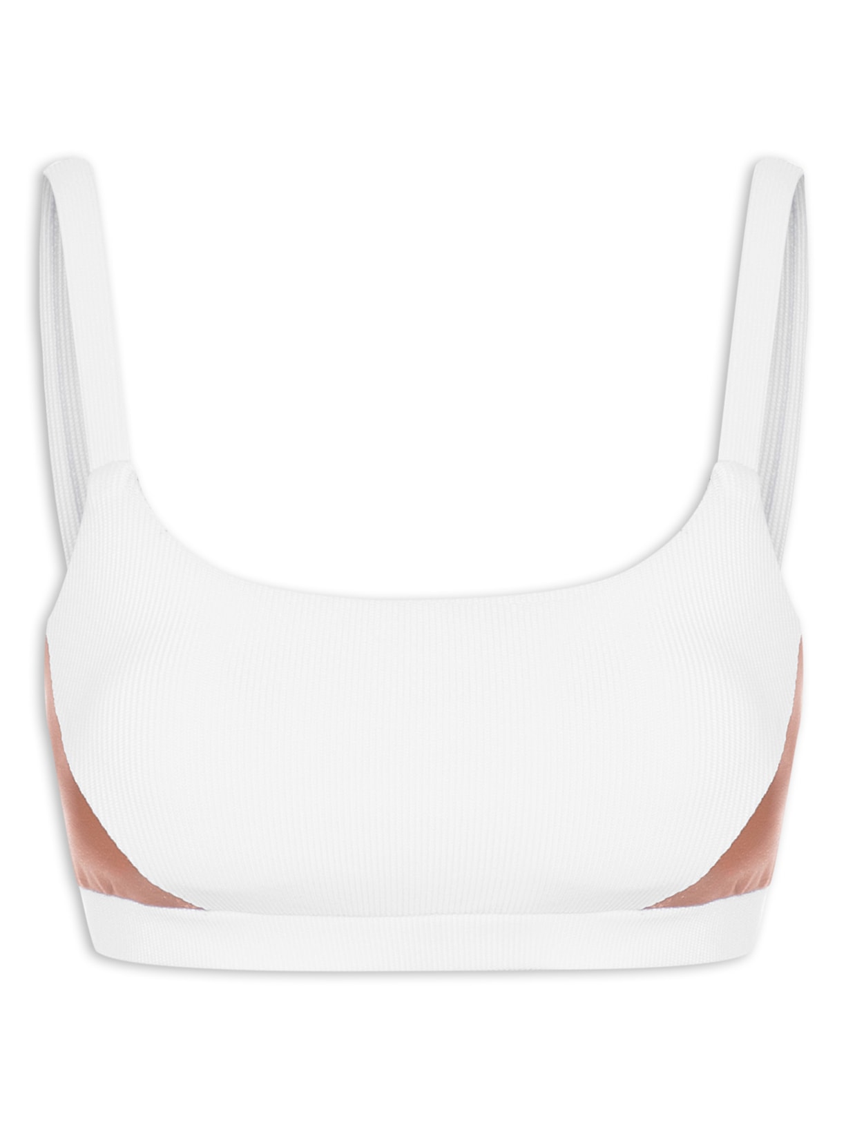 Top Alça Reta Liso - Branco