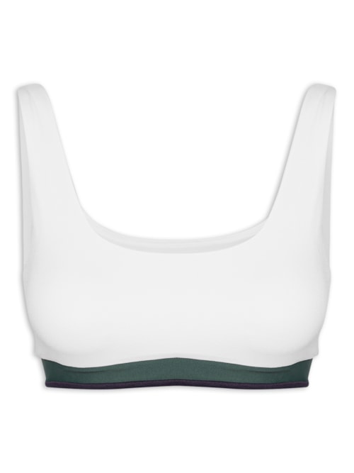 Top Alça Reta Liso - Branco