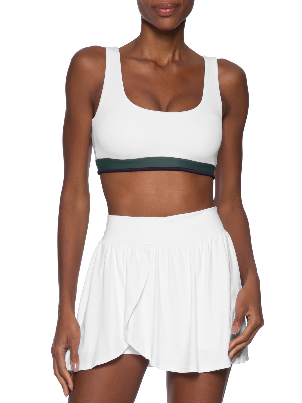 Top Alça Reta Liso Branco Body For Sure