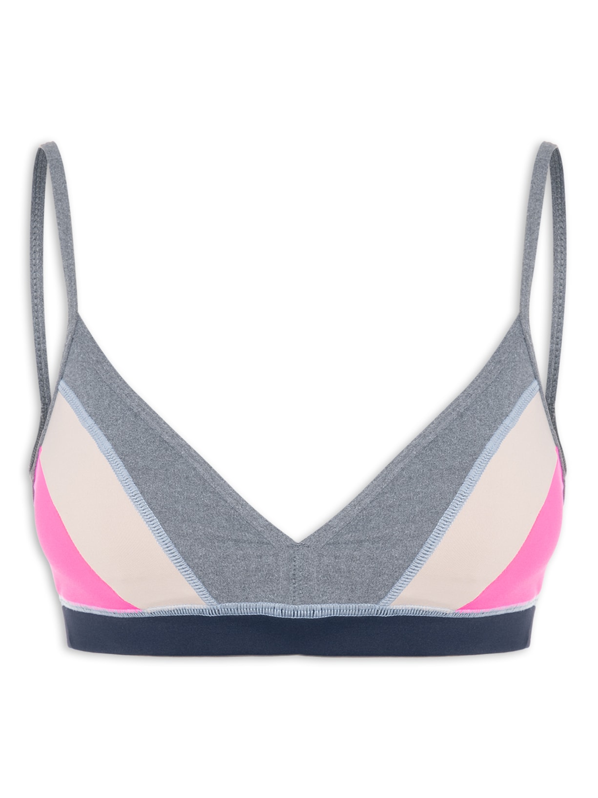 Top Alça Reta Liso Cinza Body For Sure