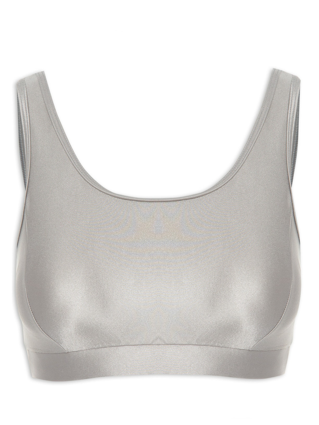 Top Alça Reta Liso Cinza Body For Sure