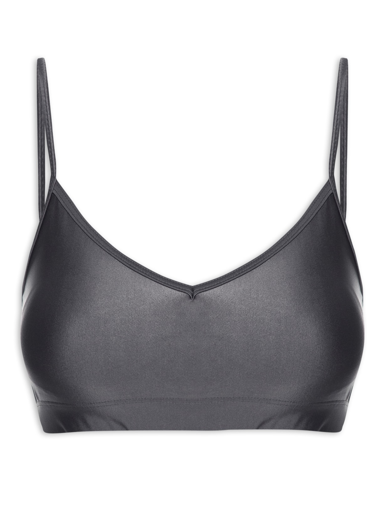 Top Alça Reta Liso - Cinza