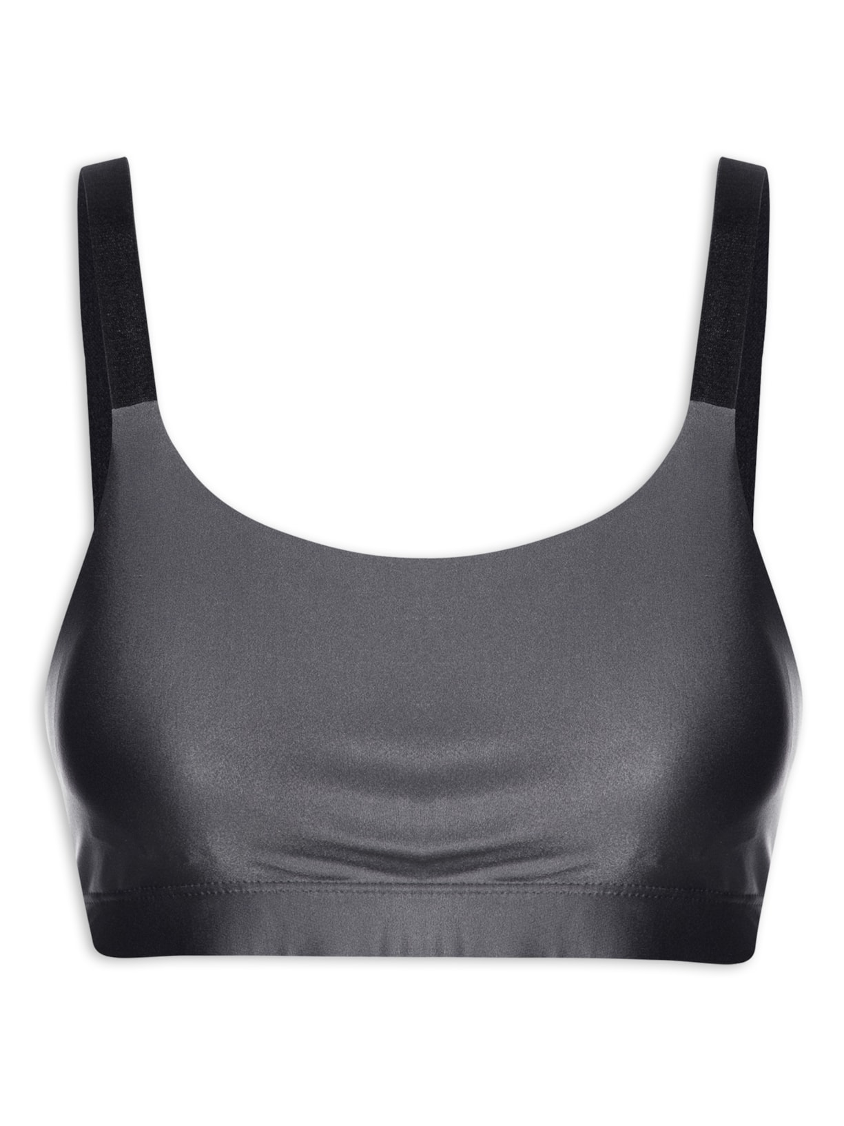 Top Alça Reta Liso - Cinza