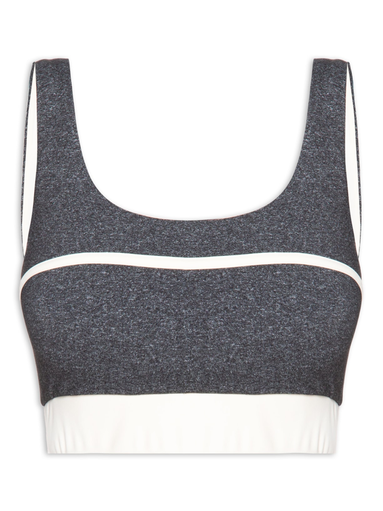 Top Alça Reta Liso - Cinza