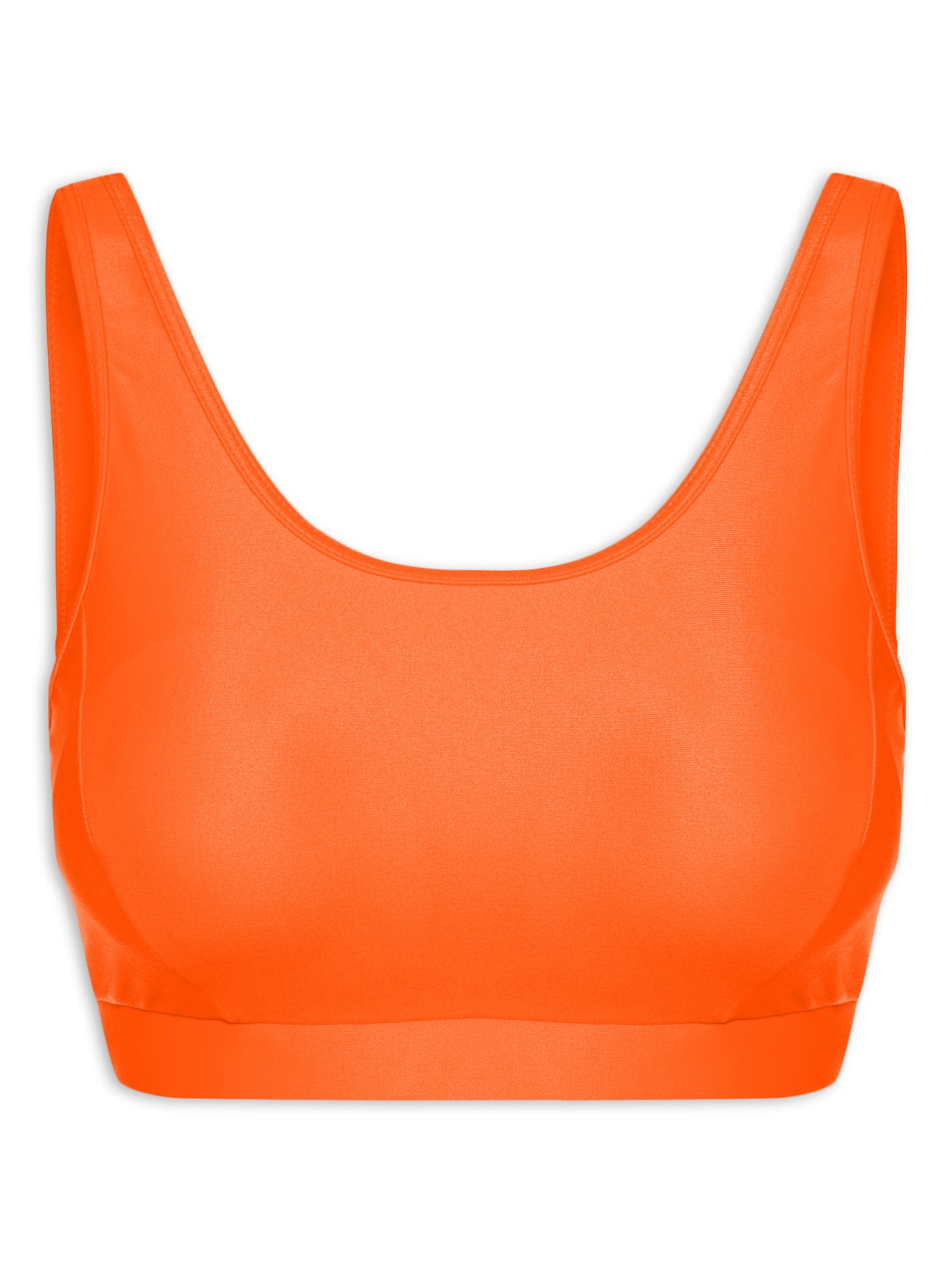 Top Alça Reta Liso - Laranja