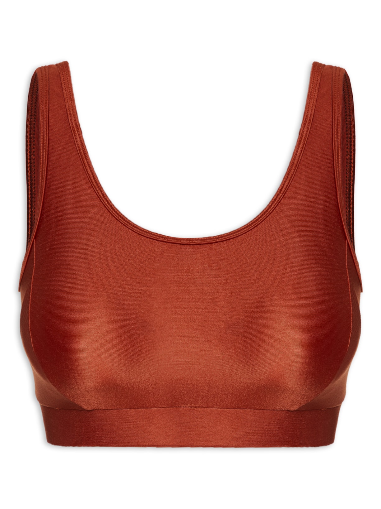 Top Alça Reta Liso - Laranja