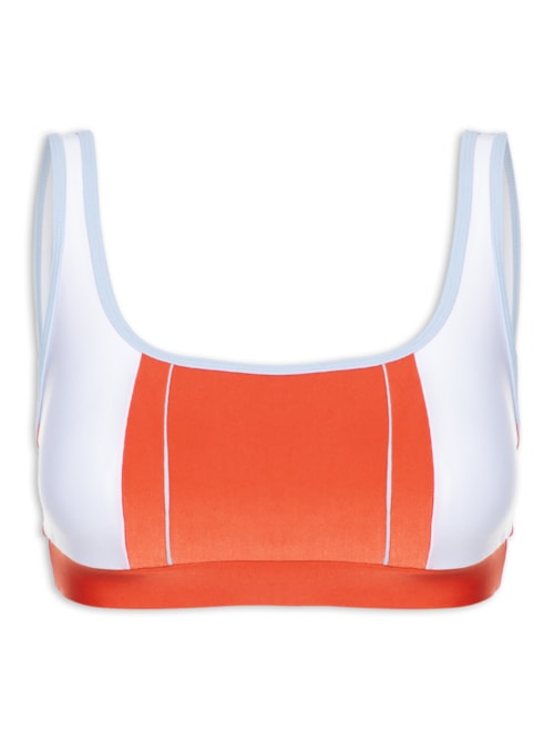 Top Alça Reta Liso - Laranja