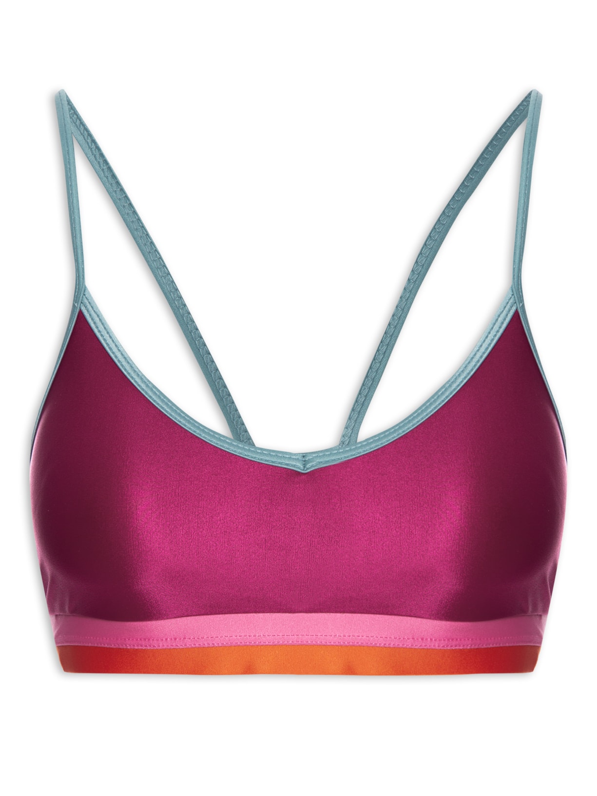 Top Alça Reta Liso Past - Vinho