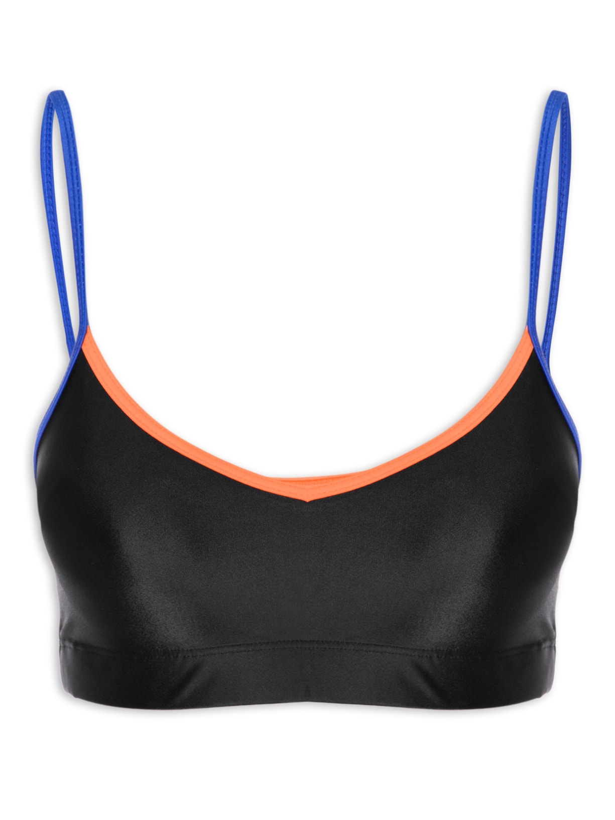 Top Alça Reta Liso - Preto