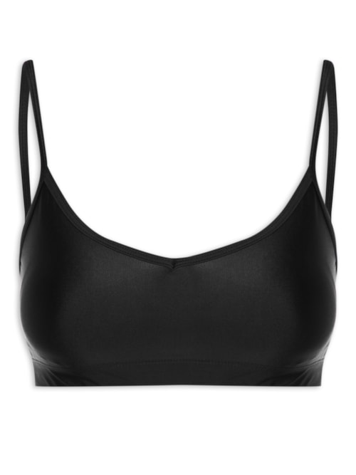 Top Alça Reta Liso - Preto
