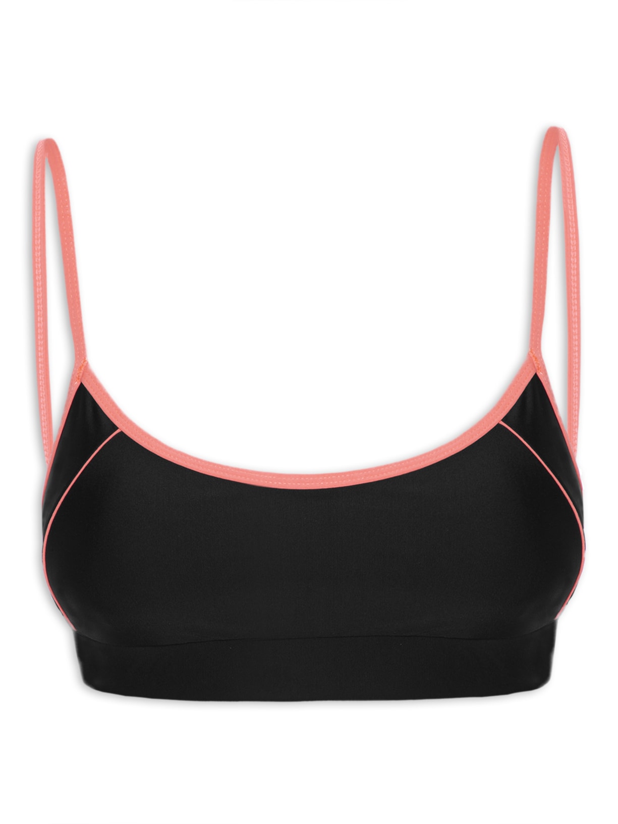 Top Alça Reta Liso - Preto